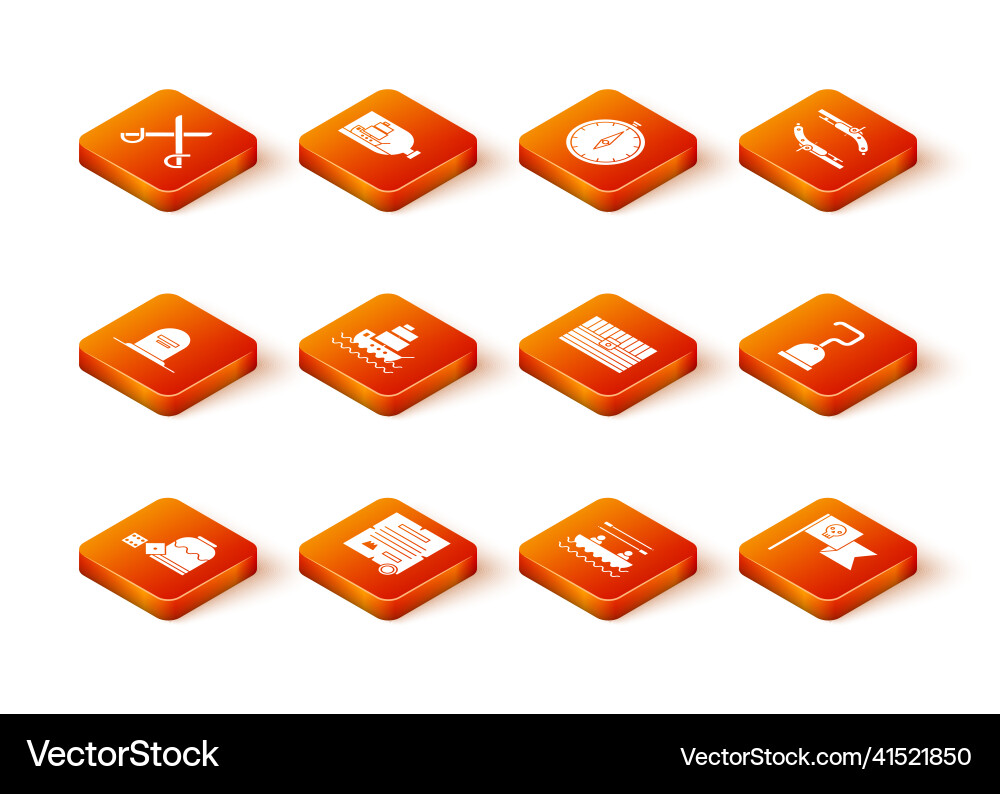 Set pirate game dice decree parchment scroll Set pirate game dice decree parchment scroll vector image
