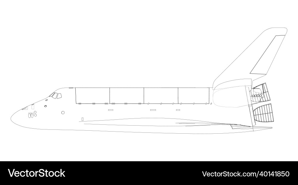 Space shuttle rendering of 3d vector image