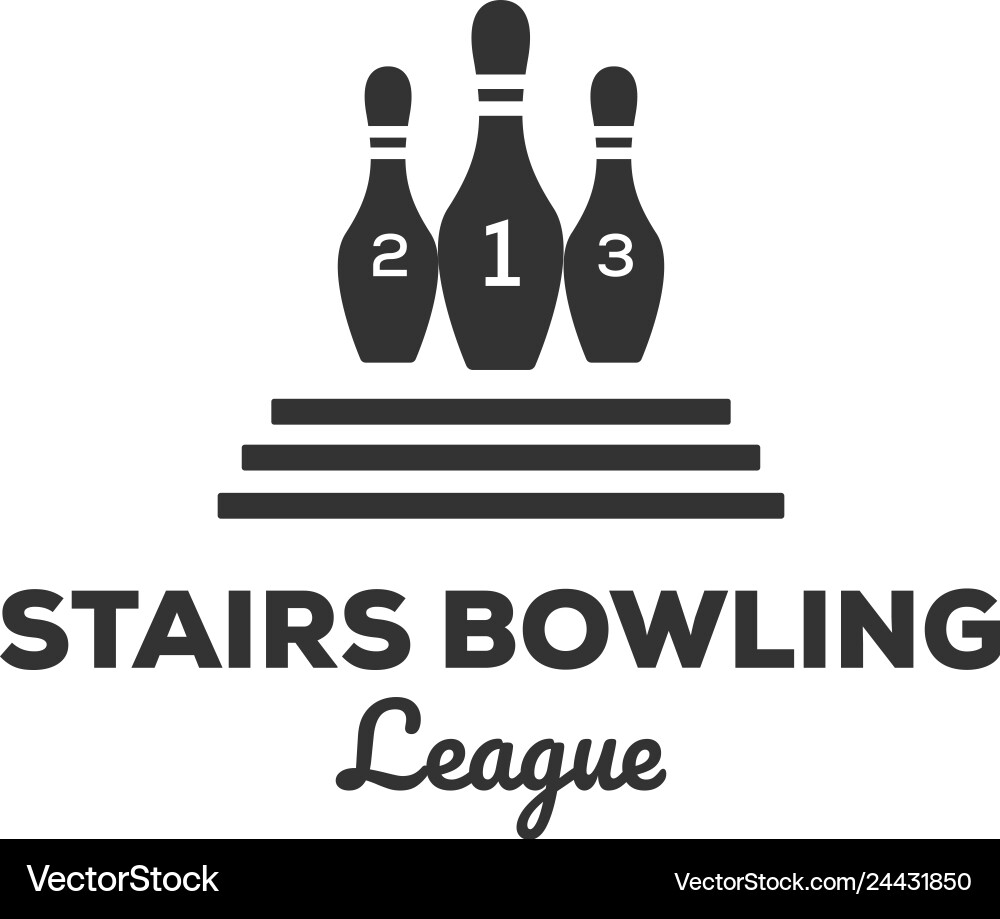 Vintage bowling logo designs with stairs Vintage bowling logo designs with stairs vector image