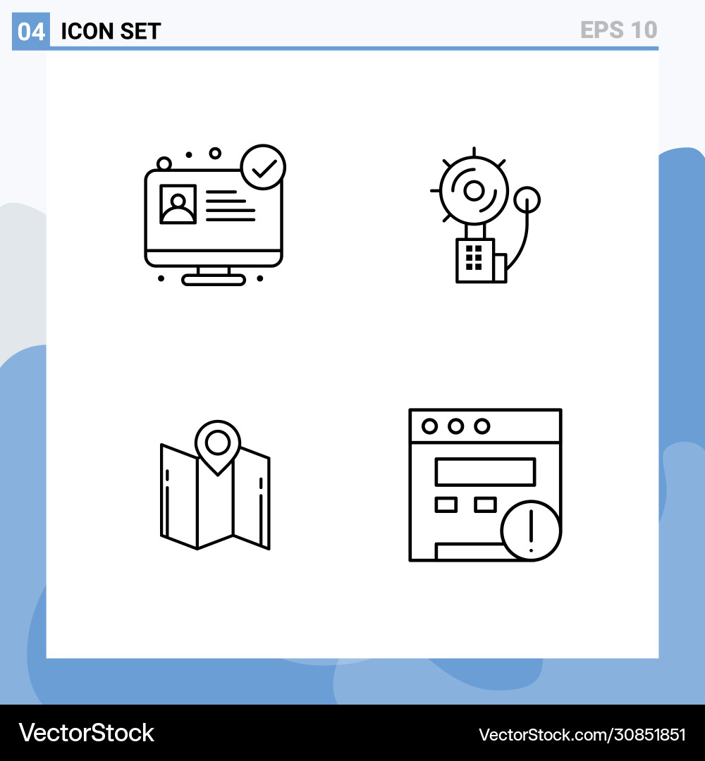 4 Line Website & App Icons vector image