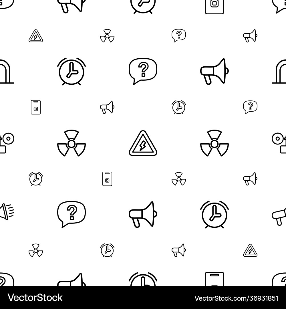 Alert icons pattern seamless white background vector image
