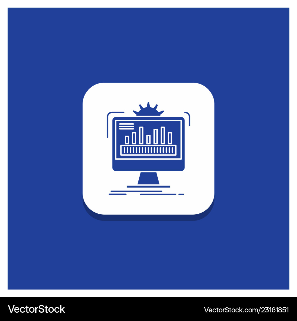 Blue round button for dashboard admin monitor Blue round button for dashboard admin monitor vector image