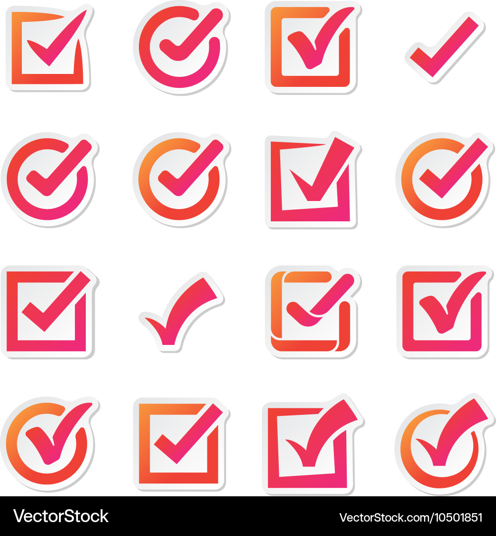Check box icons set Vector Image