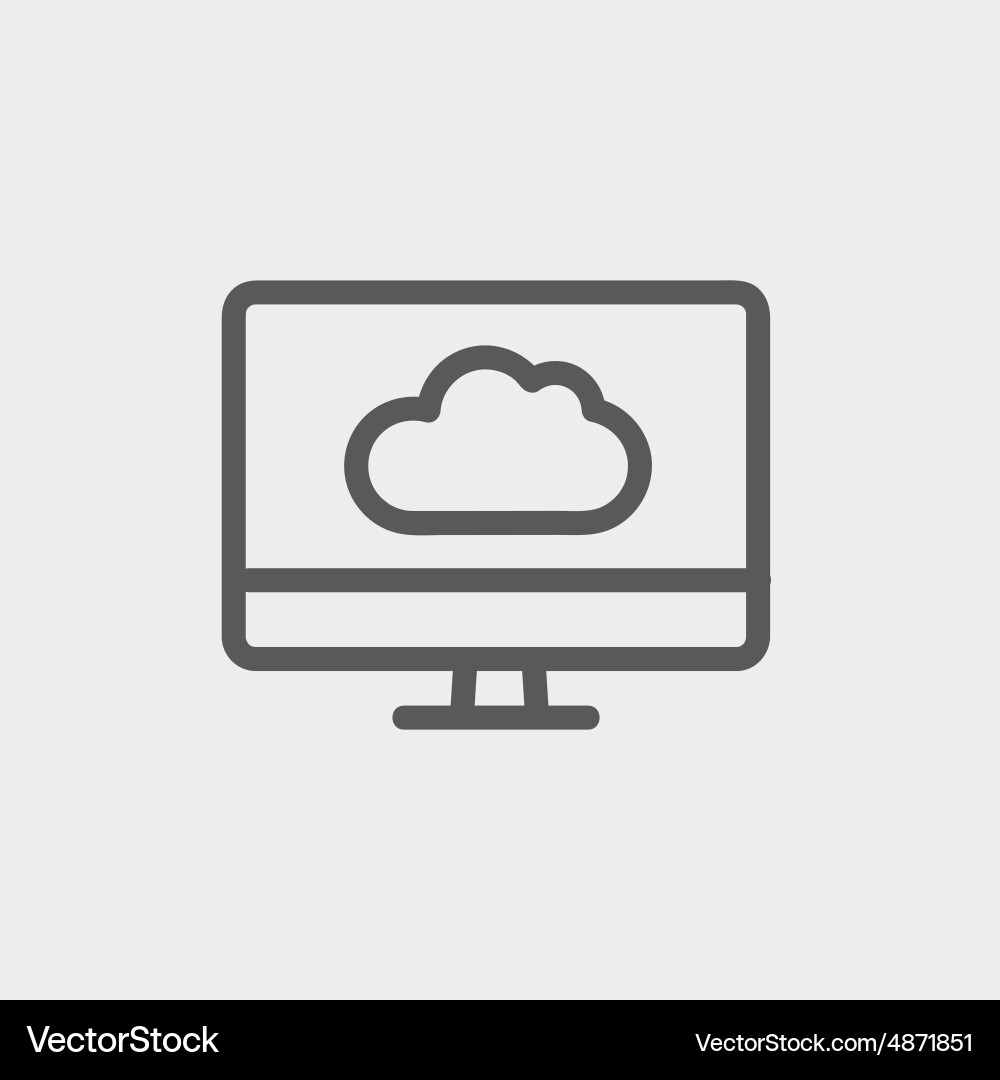 Cloud Computing Icon - Thin Line vector image