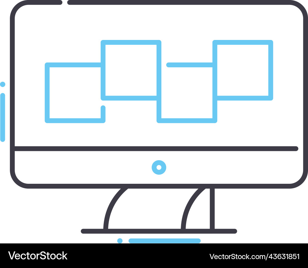 Computer monitor line icon outline symbol Computer monitor line icon outline symbol vector image
