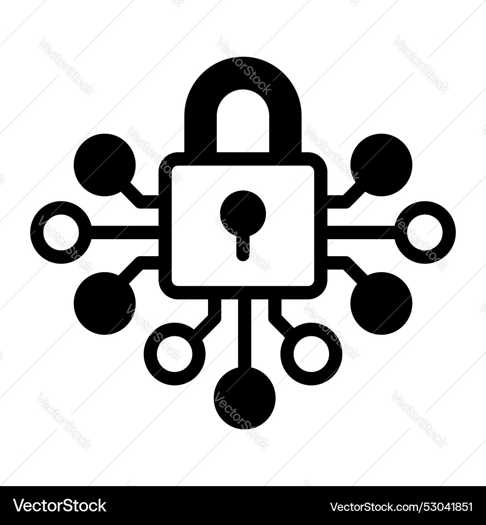 Cyber security icon keyhole encryption Vector Image