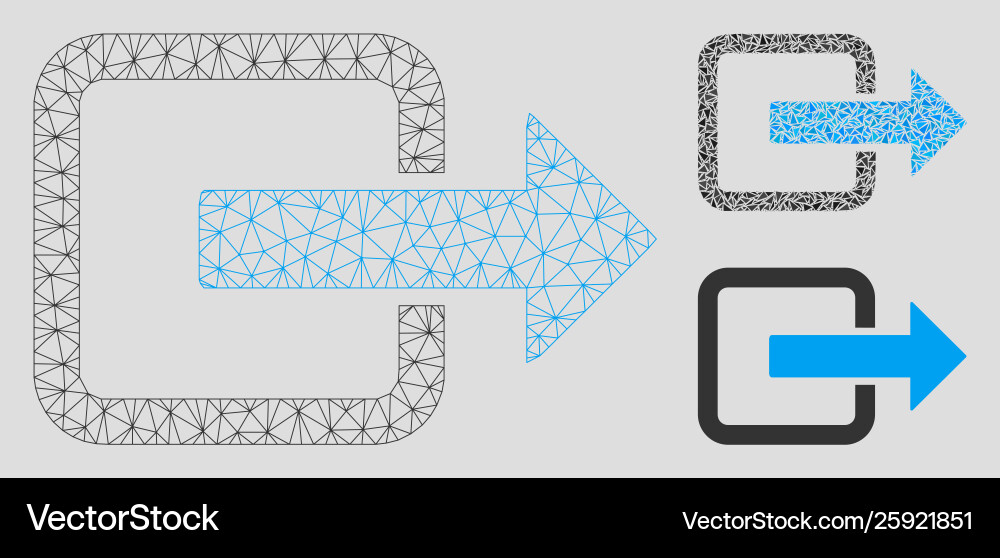 Exit door mesh wire frame model Exit door mesh wire frame model Vector Image