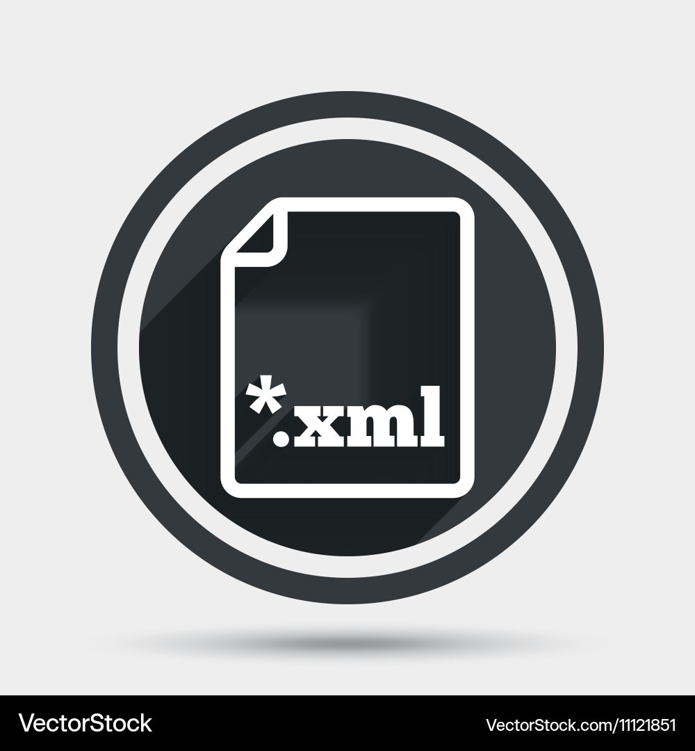 File document icon download xml button vector image