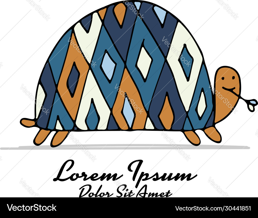 Funny turtle sketch for your design Funny turtle sketch for your design vector image