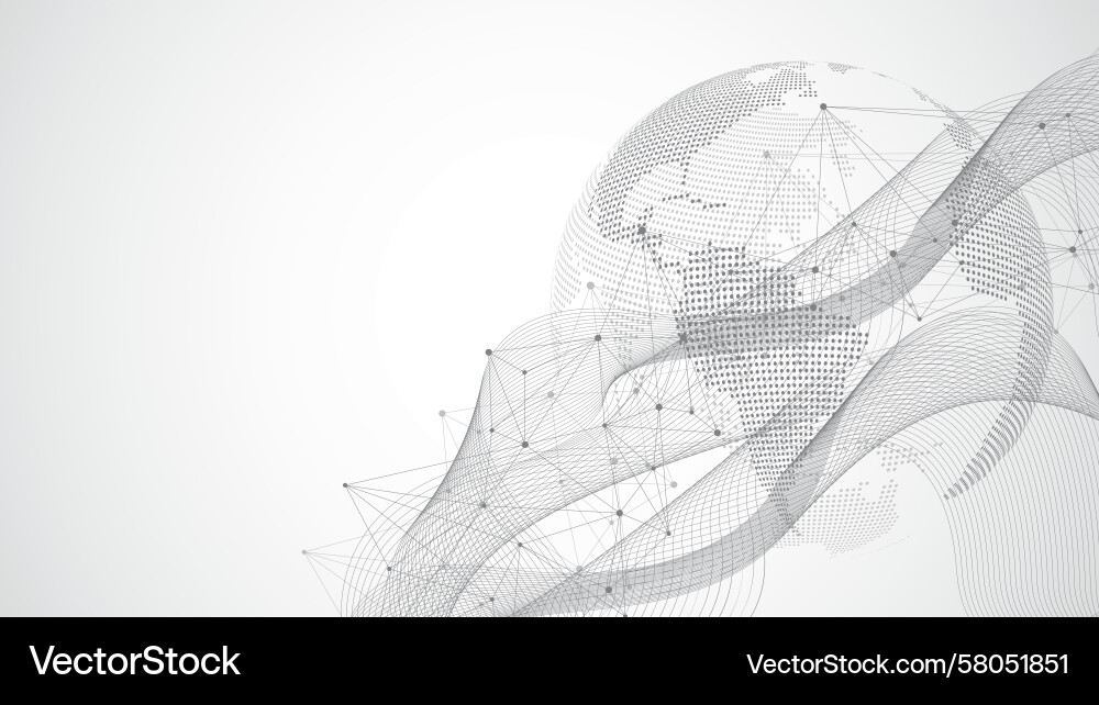Global Network Connection Data Flow Vector Image