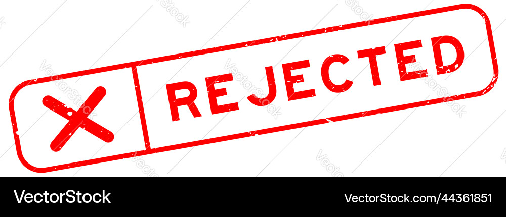 Grunge red rejected word with wrong check mark Grunge red rejected word with wrong check mark Vector Image