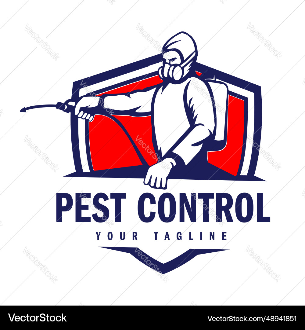 Hand-drawn pest control logo design Hand-drawn pest control logo design vector image