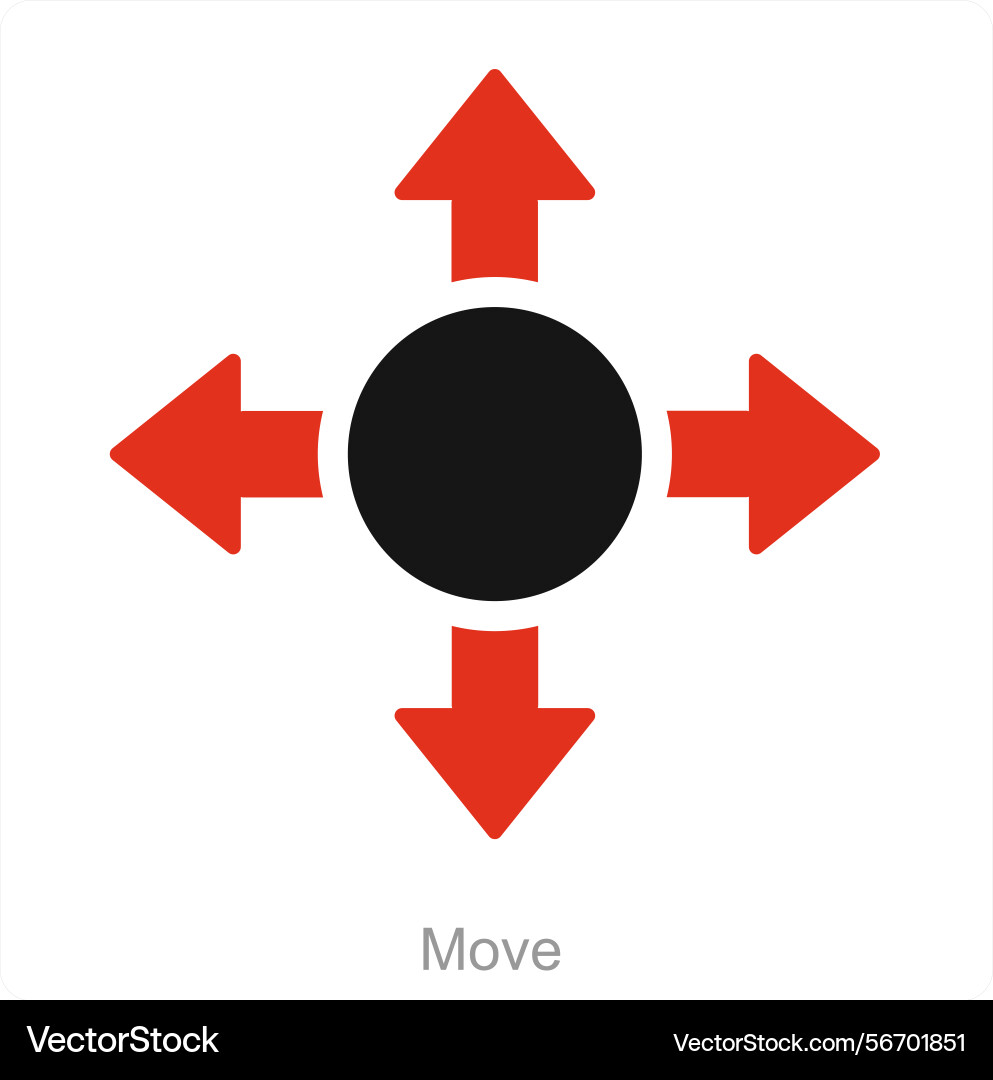 Move and way icon concept Vector Image