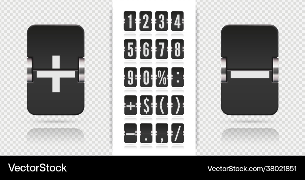 Old time meter numbers and symbols Old time meter numbers and symbols vector image