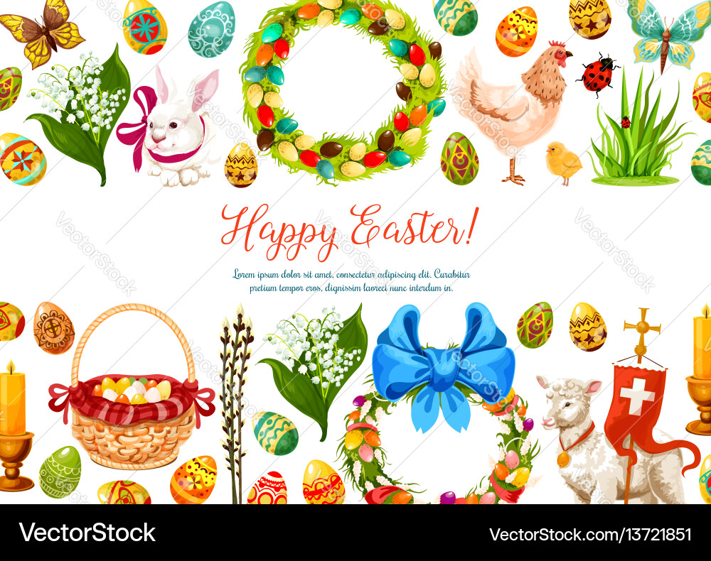 Paschal geeting card for easter design Paschal geeting card for easter design vector image