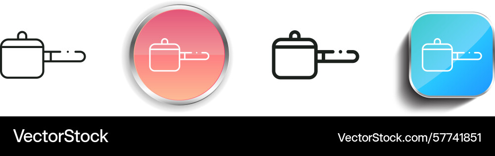Pot icon thin linear regular and button style Pot icon thin linear regular and button style vector image