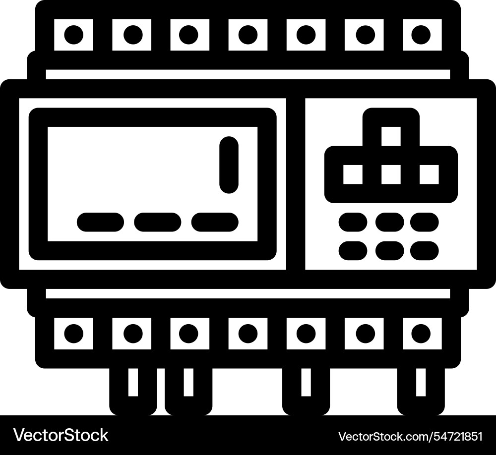 Programmable logic controller plc line icon Programmable logic controller plc line icon vector image