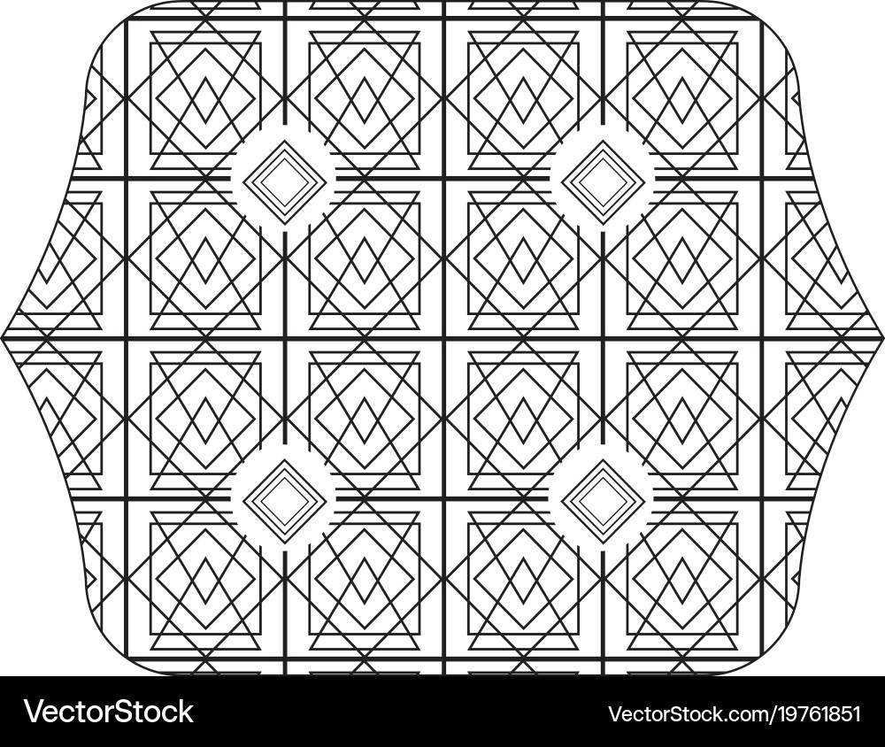 Rectangle with pattern shapes graphic background vector image