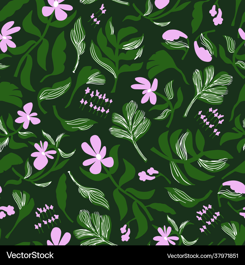Scandinavian simple flower seamless pattern Scandinavian simple flower seamless pattern Vector Image