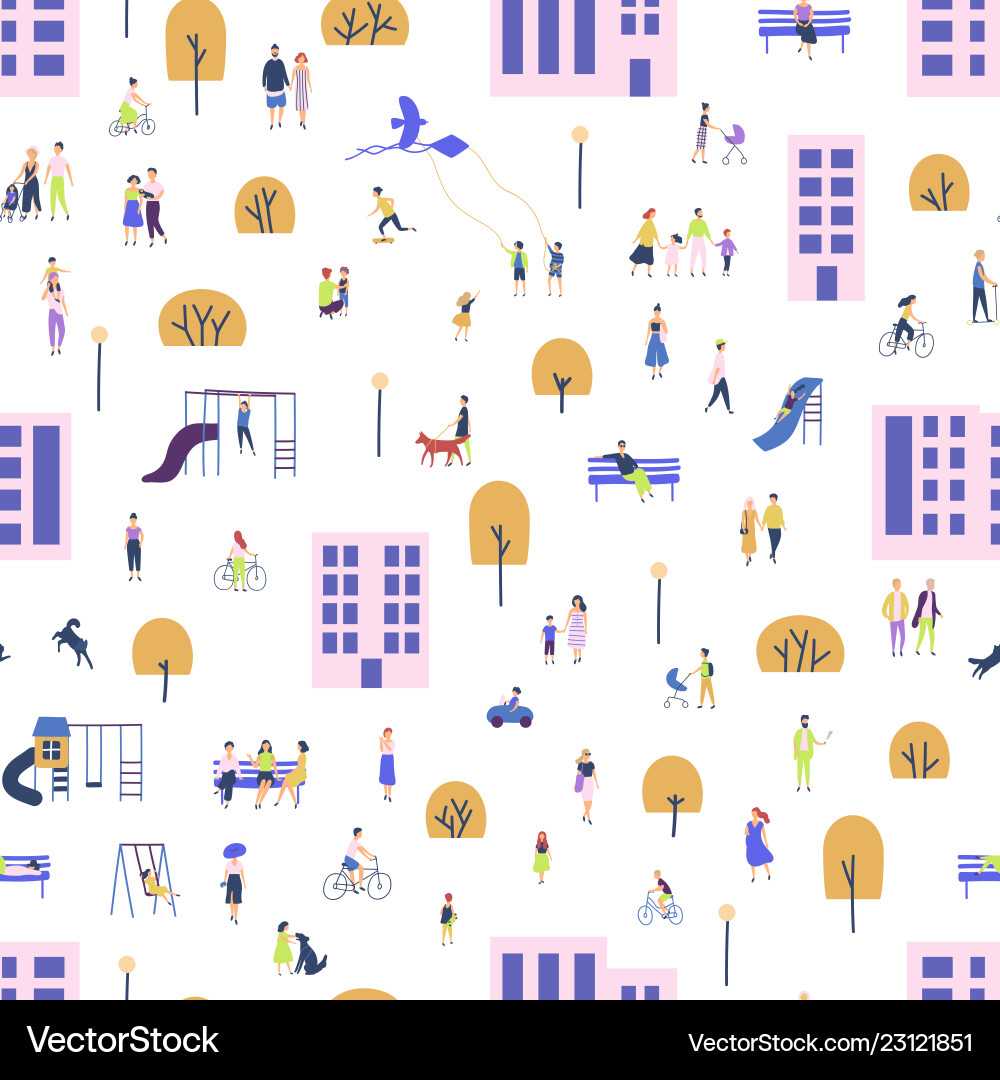 Seamless pattern with men and women walking Seamless pattern with men and women walking vector image