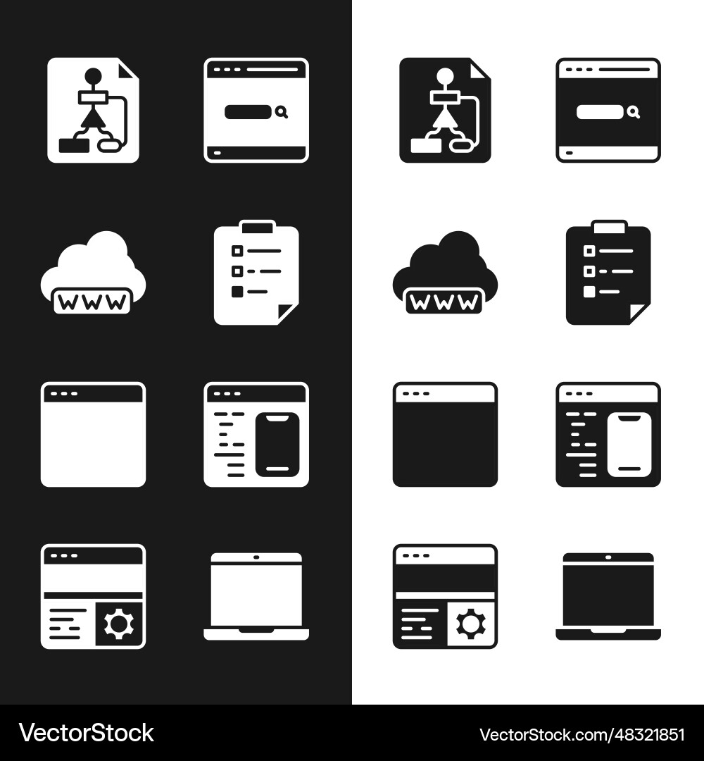 Set clipboard with checklist web development Set clipboard with checklist web development vector image