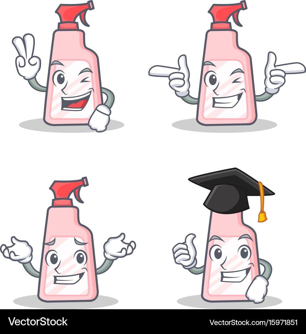 Set of cleaner character with two finger wink vector image