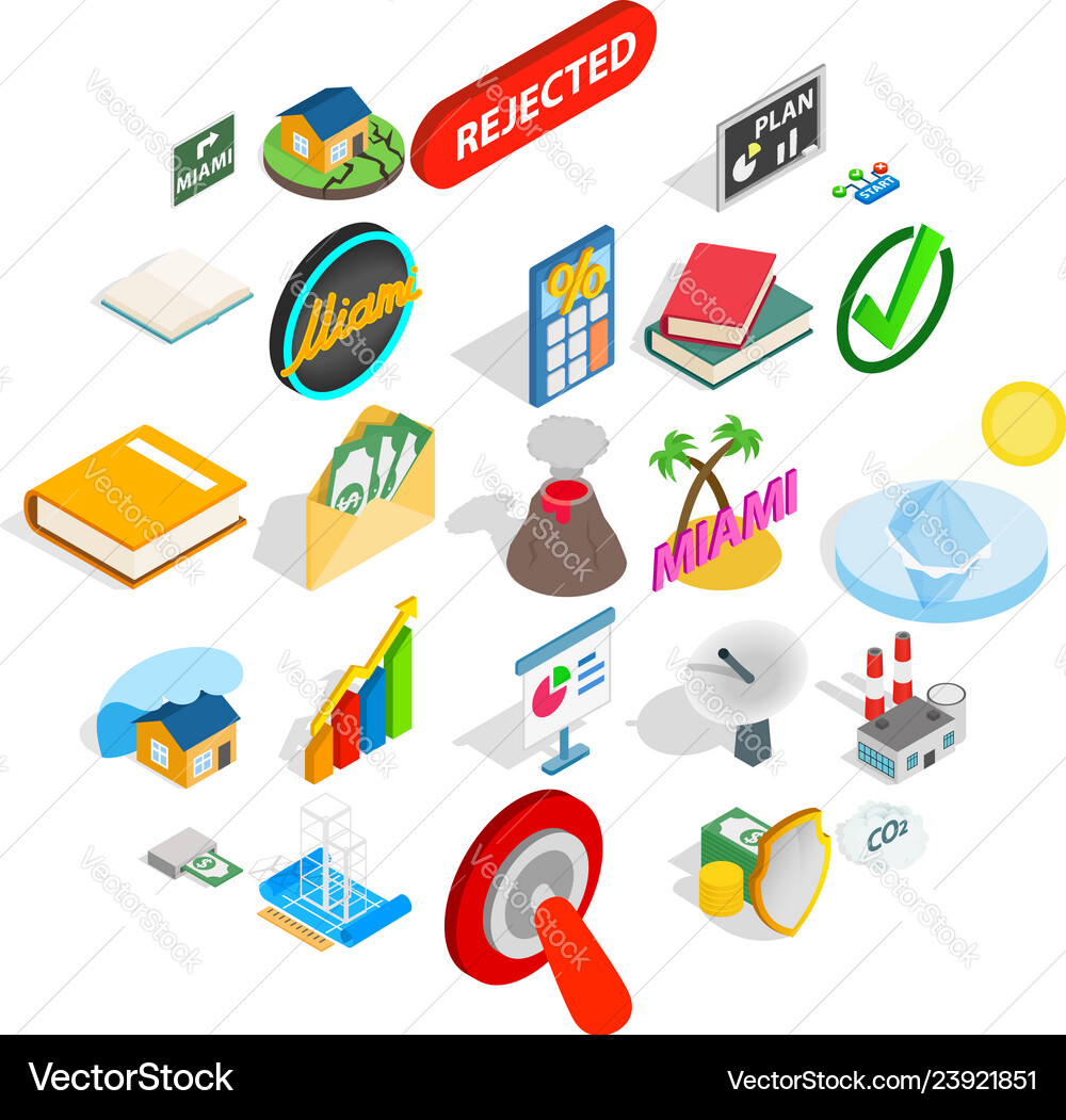 Signifier icons set isometric style Vector Image