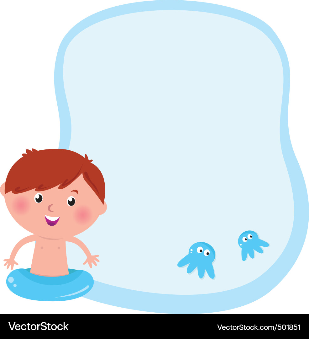 Swimming Kid Banner Vector Image