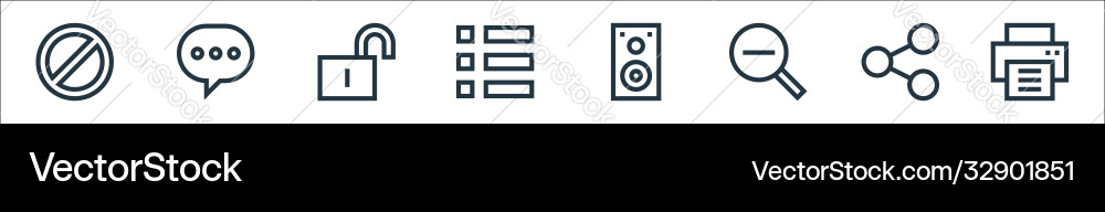 Web essentials line icons linear set quality Vector Image