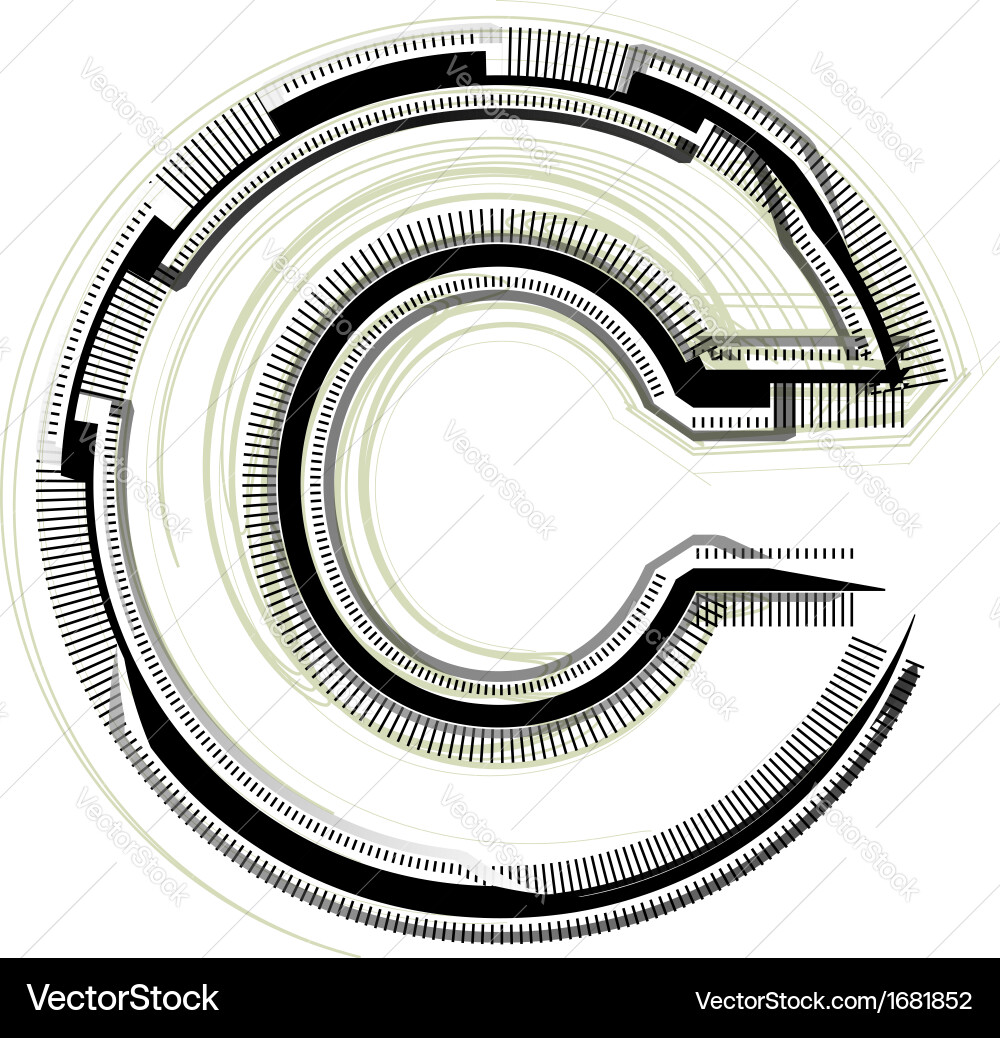 Abstract Technological Letter C vector image