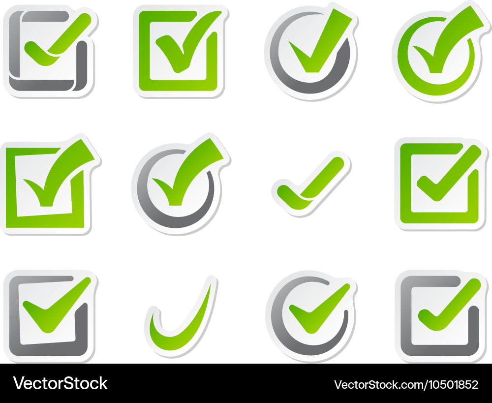 Check box icons set Vector Image