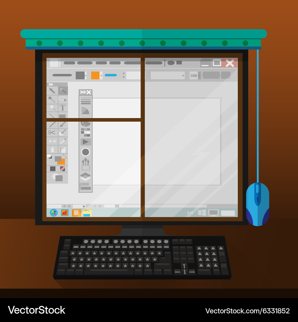 Computer monitor like window vector image