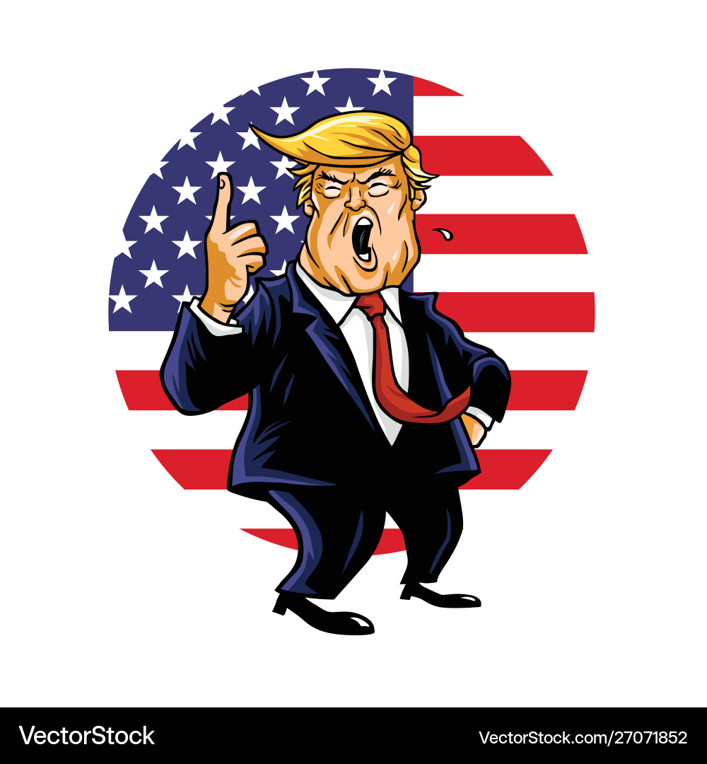 Donald Trump with American Flag vector image