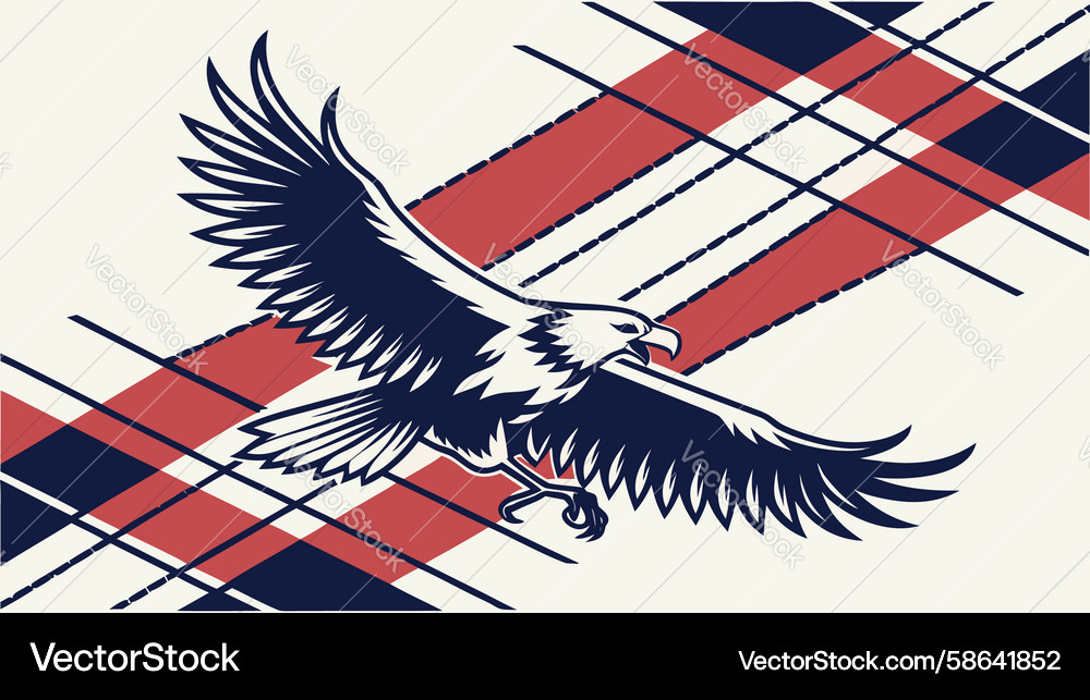 Dynamic Eagle Flight Pattern Vector Image