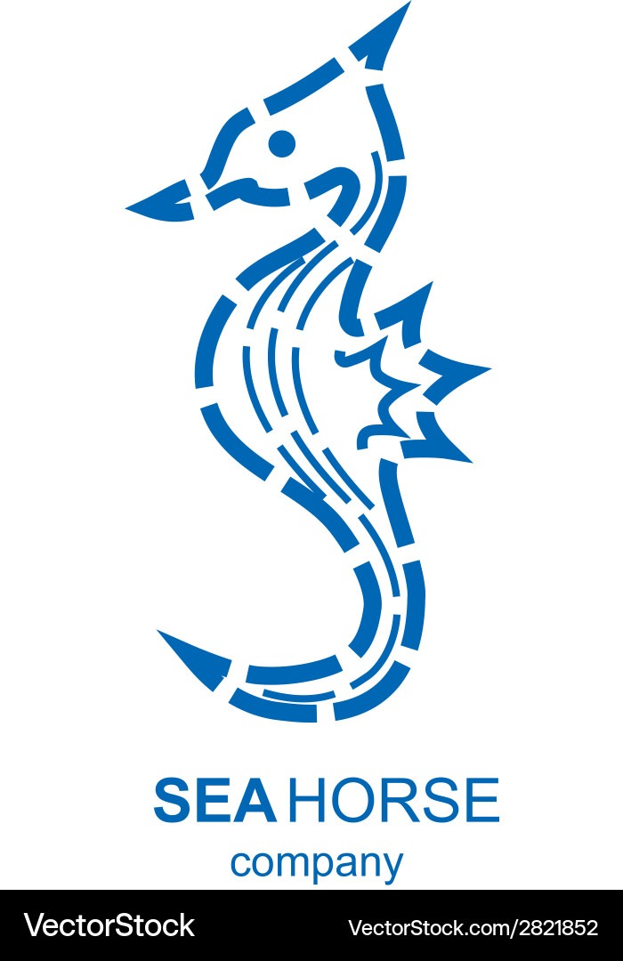 Elegante blaue Seepferdchen Logo vektorbild
