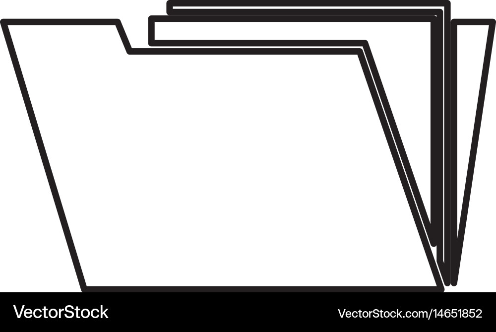 Folder file archive document technology line vector image