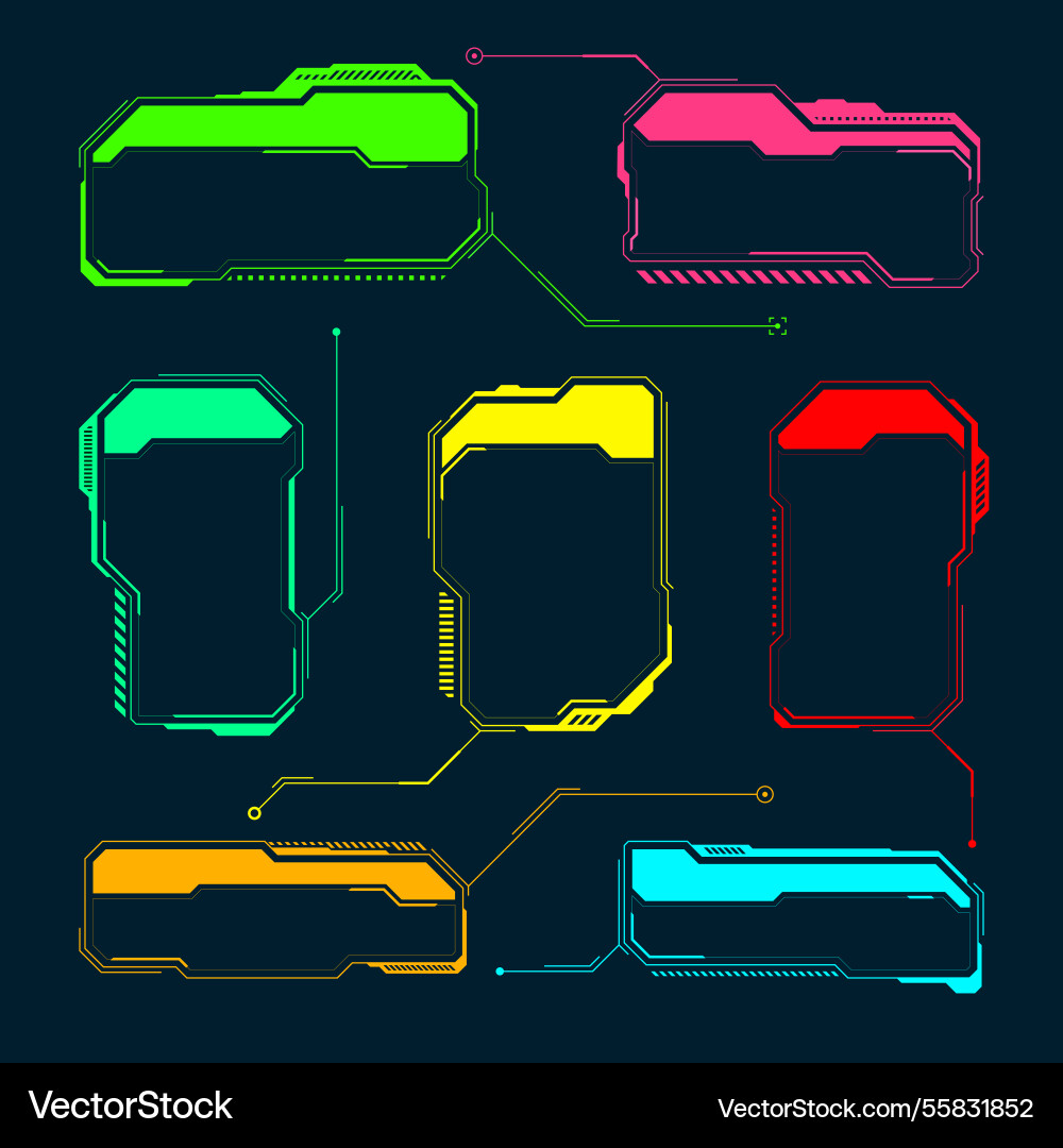 Futuristic hud or ui elements sci-fi user vector image