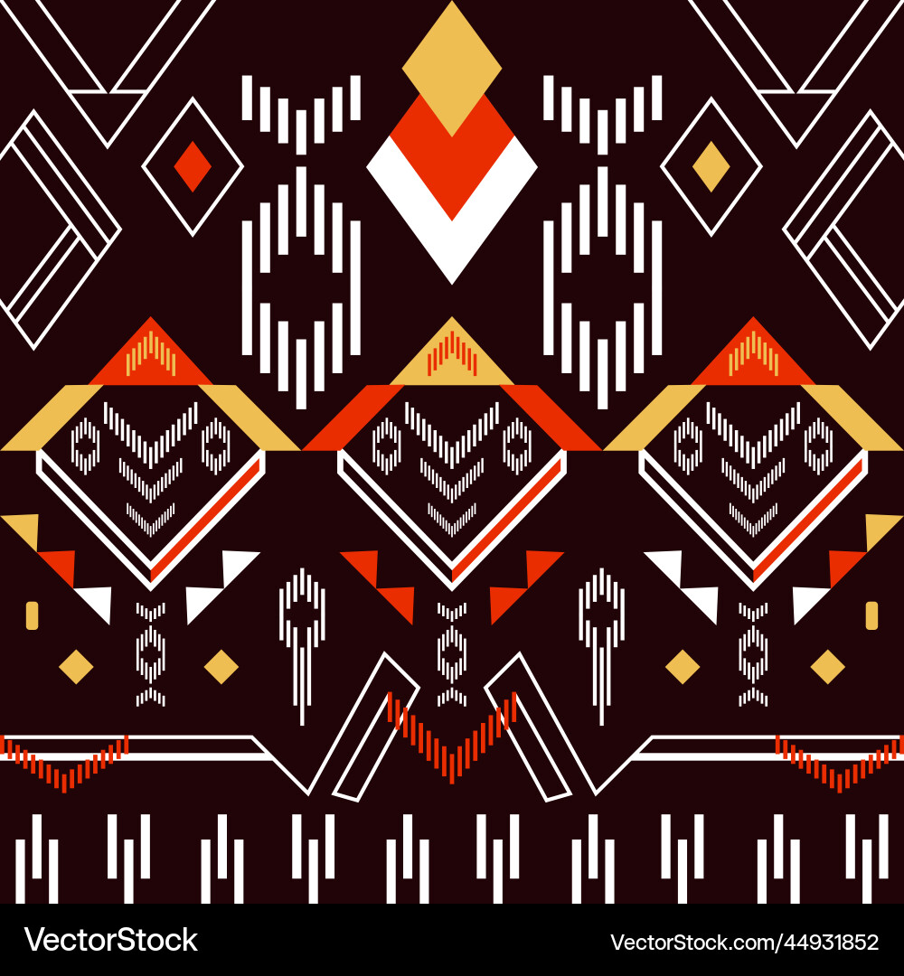 Geometric ethnic pattern design background vector image
