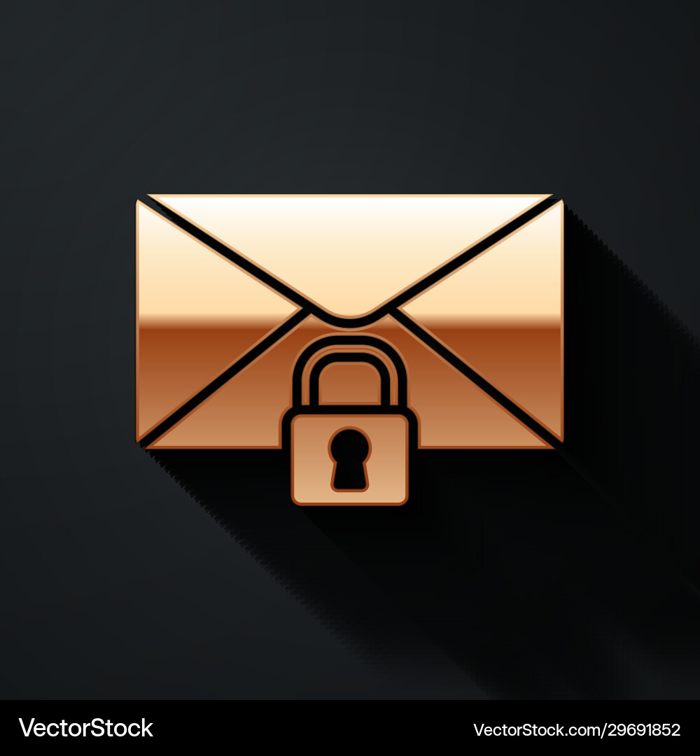Gold mail message lock password icon isolated Gold mail message lock password icon isolated vector image