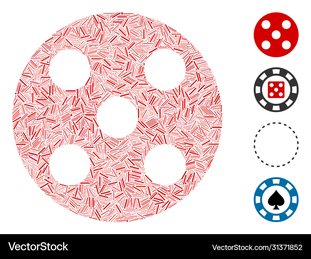 Hatch round dice icon mosaic vector image