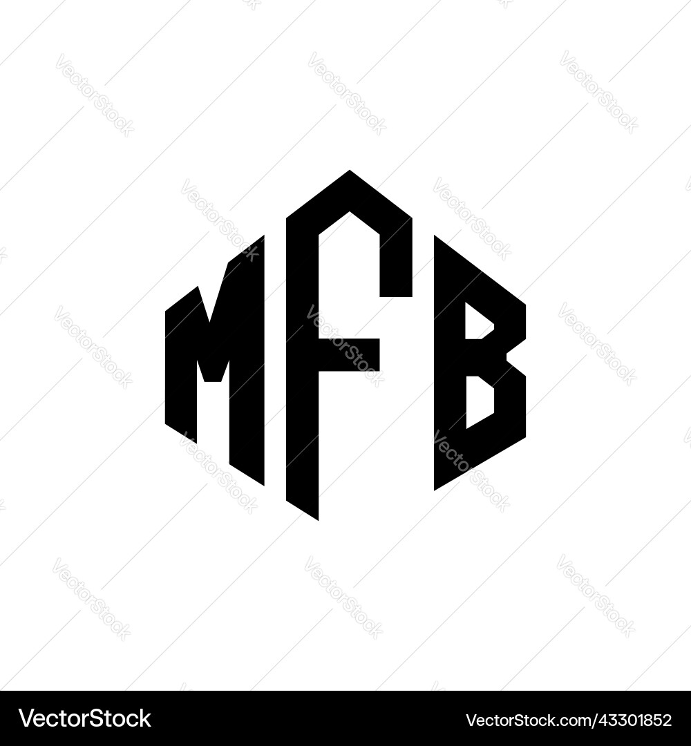 Mfb letter logo design with polygon shape Vector Image