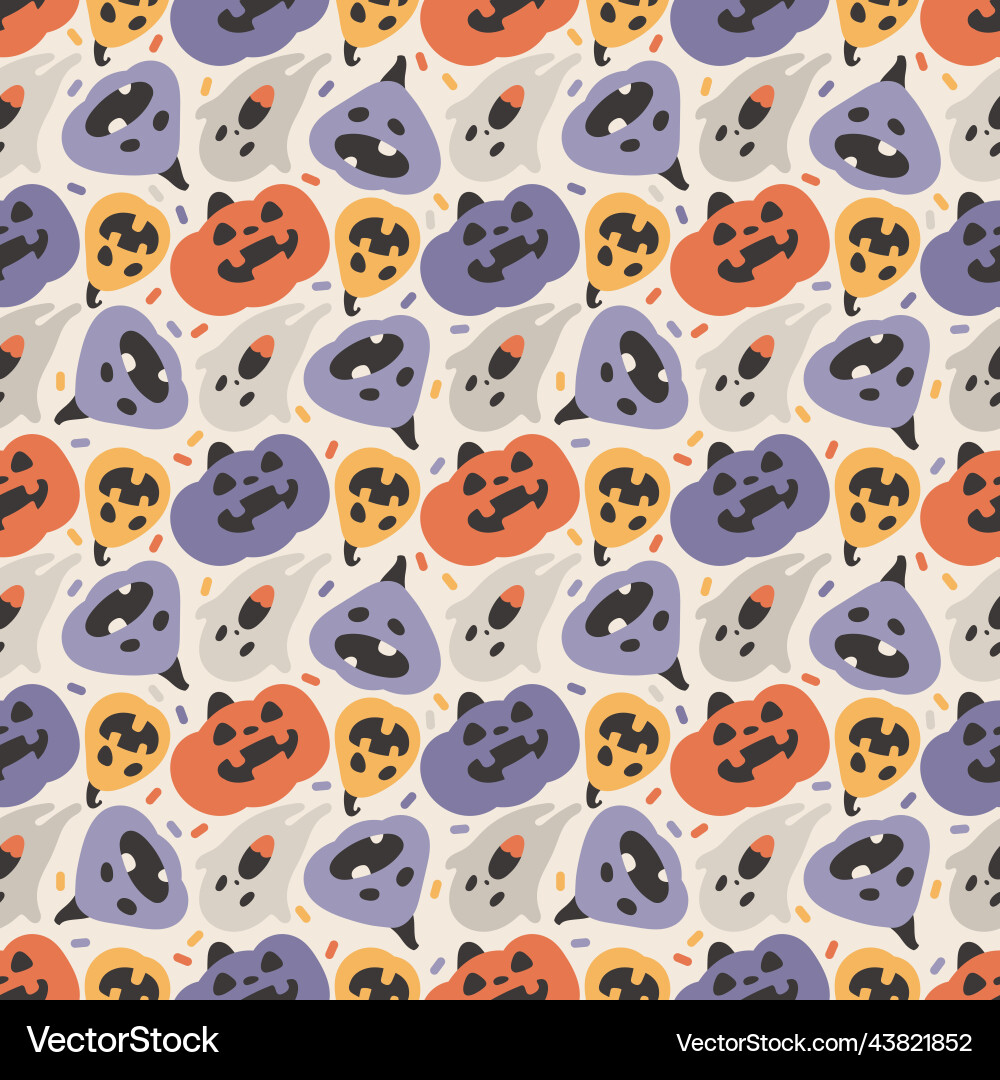 Nahtlose Muster halloween pampkins Geist Nahtlose Muster halloween pampkins Geist vektorbild