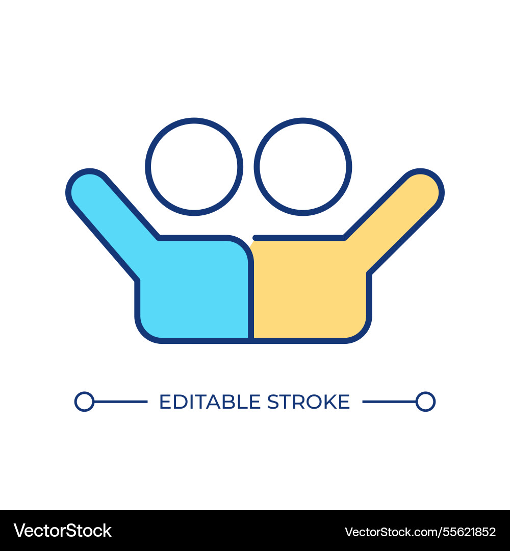 Pair up people rgb color icon Pair up people rgb color icon vector image