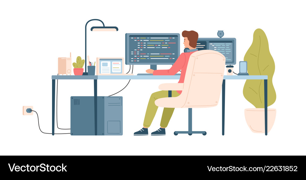 Programmierer-Coder Web-Entwickler oder Software Programmierer-Coder Web-Entwickler oder Software vektorbild