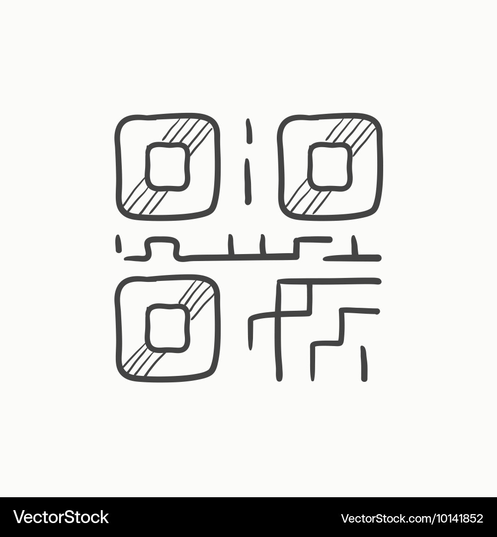 Qr code sketch icon Vector Image