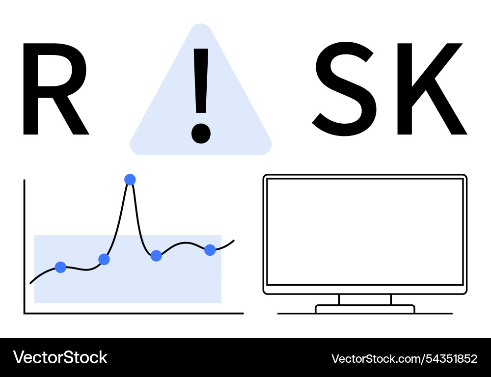Risk management concept with graph computer Risk management concept with graph computer vector image