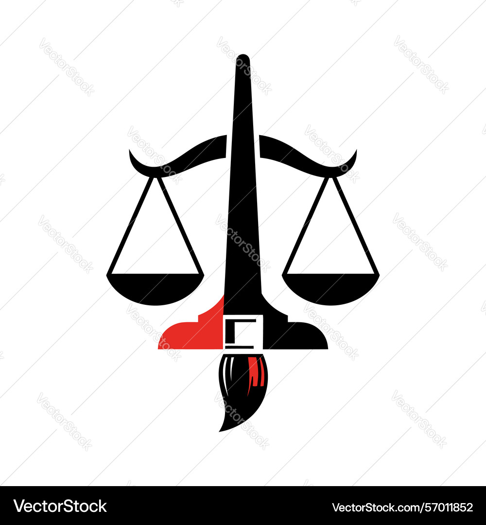 Scales of justice merged with artistic Scales of justice merged with artistic Vector Image