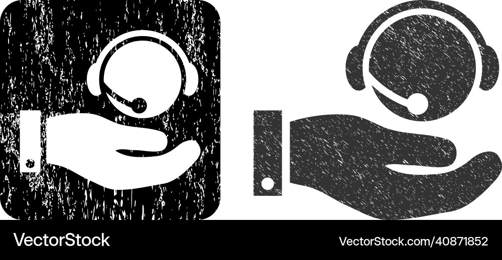 Scratched Call Center Service Loch Stempeldichtung Scratched Call Center Service Loch Stempeldichtung vektorbild