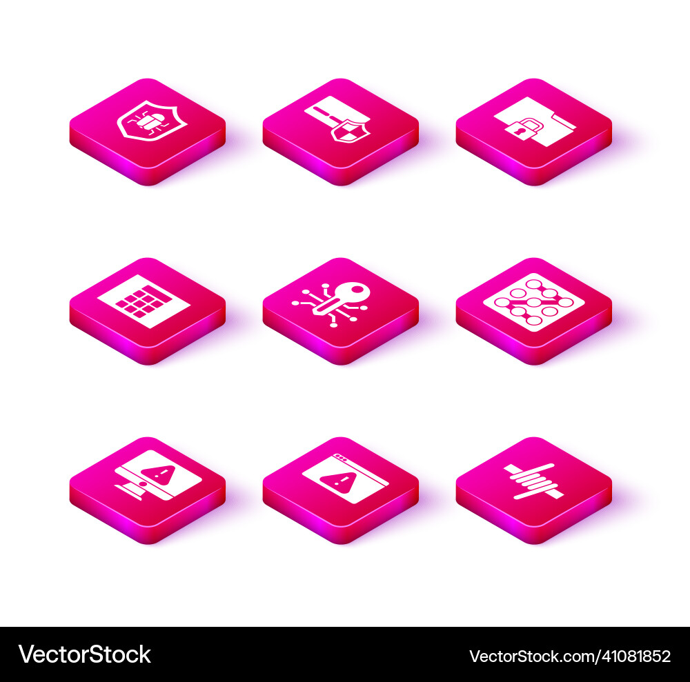 Set monitor with exclamation mark browser Vector Image