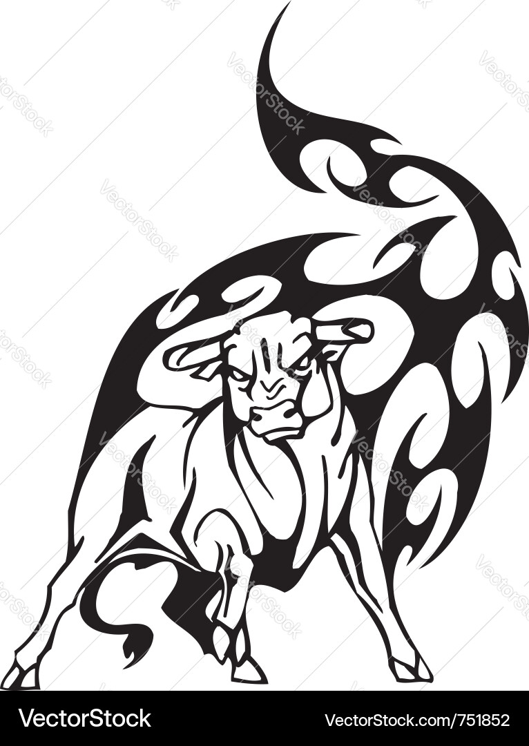 Tribal Bull Strength Symbol vector image